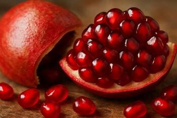 Nar kabuğu ve taze taneler: keskin ve canlı koku