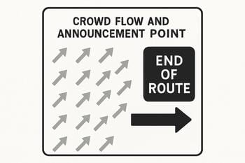 Meydan finali: kalabalık akışı ve anons noktası