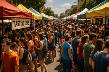Öğlen: kalabalık ve tadım sıraları artıyor