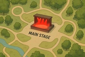 Ana Sahne: açık alan platformu kırmızı ışık