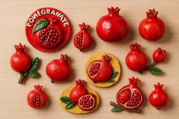 Hediyelik nar temalı küçük objeler: magnet ve minik figürler