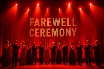 Kapanış: sahnede veda alkışı ve kızıl aydınlatma