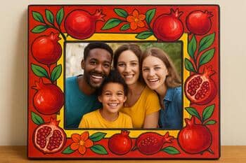 Dev nar çerçevesi önünde poz veren ziyaretçiler