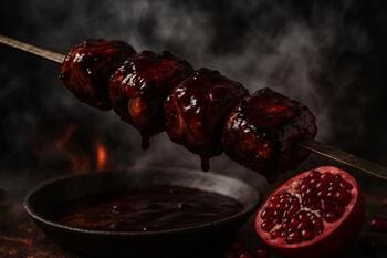 Nar soslu kebap: közde, bakır tabakta